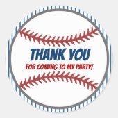 Rond Anniversaire Fête Favoriser Sticker De Baseball (Devant)