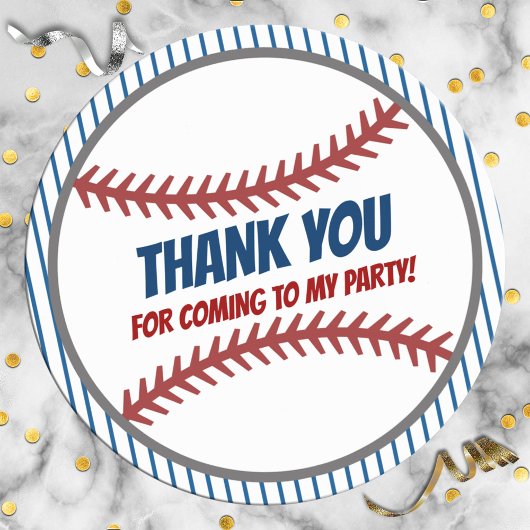 Rond Anniversaire Fête Favoriser Sticker De Baseball