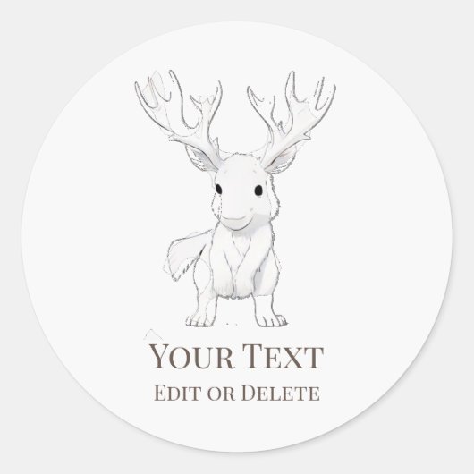 Rond *~* AP49 Bébé rustique mignon Sticker de dessin d' (Devant)