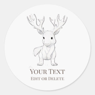 Rond *~* AP49 Bébé rustique mignon Sticker de dessin d'
