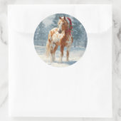 Rond Appalossa Horse Christmas Sticker (Sac)