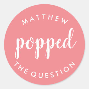 Rond Appuyez sur le bouton Question Sticker Blush Pink
