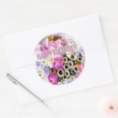 Rond April Bouquet Birthday Classic Round Sticker (Enveloppe)