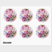 Rond April Bouquet Birthday Classic Round Sticker (Feuille)