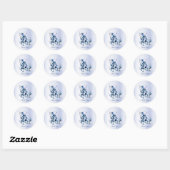 Rond Aquarelle Bleu Bébé Bear Sticker (Feuille)