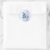 Rond Aquarelle Bleu Bébé Bear Sticker (Sac)