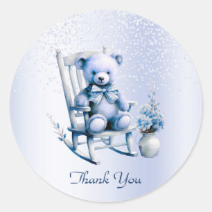 Rond Aquarelle Bleu Bébé Bear Sticker
