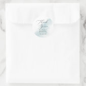 Rond Aquarelle bleu Merci mariage Favour Sticker (Sac)