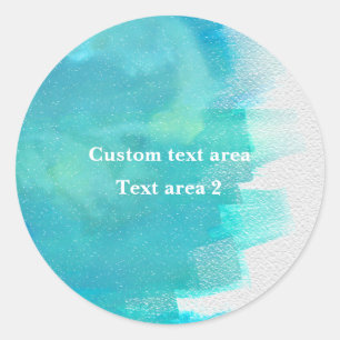 Rond Aquarelle Bleu Sticker d'été Tropical