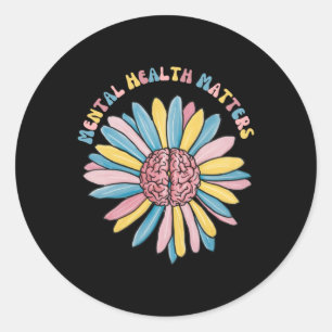 Rond Aquarelle colorée Daisy Mental Health S Sticker
