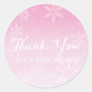 Rond Aquarelle d'hiver | Sticker Fille Baby shower Fave