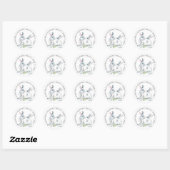 Rond Aquarelle Lapin lapins Favoriser Sticker (Feuille)