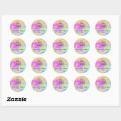 Rond Aquarelle Rainbow Splash Classic Round Sticker (Feuille)