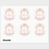 Rond Aquarelle Rose Crest Baptême Grand Sticker (Feuille)