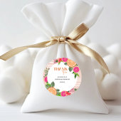 Rond Aquarelle Tropical Citrus Merci Favor Sticker