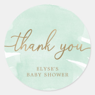 Rond Aquarelle verte Baby shower or Favoriser Sticker