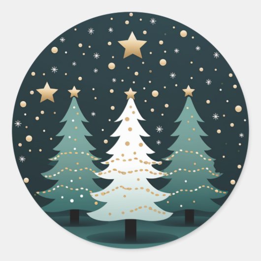 Rond Arbre de Noël avec Sticker étoiles (Devant)