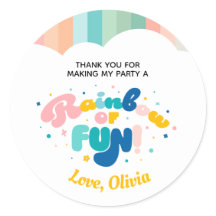 Arc-en-ciel de fête d'anniversaire amusant Sticker