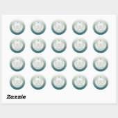 Rond Ardoise Bleu & Or Gradient Enregistrer les sticker (Feuille)