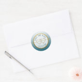 Rond Ardoise Bleu & Or Gradient Enregistrer les sticker (Enveloppe)