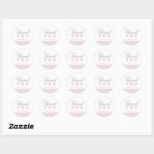 Rond Argent et rose | Sticker Merci moderne (Feuille)