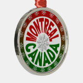 Rond Argenté Montréal Canada ornement rouge vert (Droite)