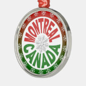 Rond Argenté Montréal Canada ornement rouge vert (Gauche)