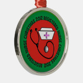 Rond Argenté Ornement 2012 de Noël d'infirmier autorisé (Droite)