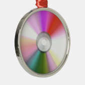 Rond Argenté Ornement CD coloré (Droite)