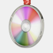 Rond Argenté Ornement CD coloré (Gauche)