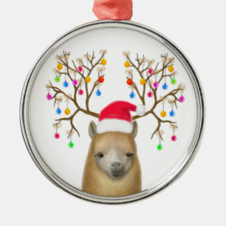 Rond Argenté Ornement d'alpaga de Noël
