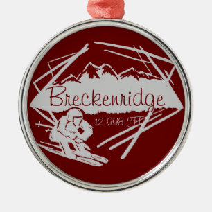 Rond Argenté Ornement d'altitude de ski de Breckenridge le