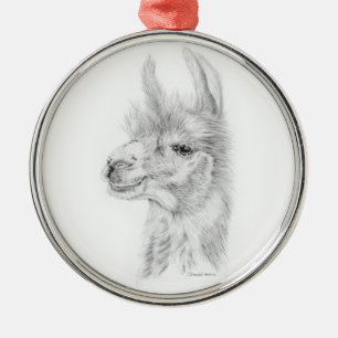 Rond Argenté Ornement de lama