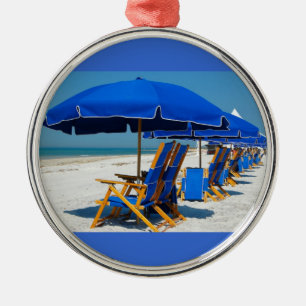 Rond Argenté ornement de plage de style pour les fêtes de Noël