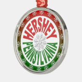 Rond Argenté Ornement de vacances de Hershey Pennsylvanie (Gauche)