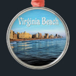 Rond Argenté Ornement de Virginia Beach<br><div class="desc">Ornement de Virginia Beach</div>