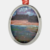 Rond Argenté Ornement des rêves côtiers (Gauche)