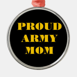 Rond Argenté Ornement Fière maman armée