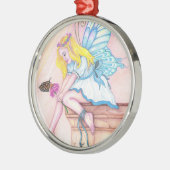 Rond Argenté Ornement Pixie Bleu (Gauche)