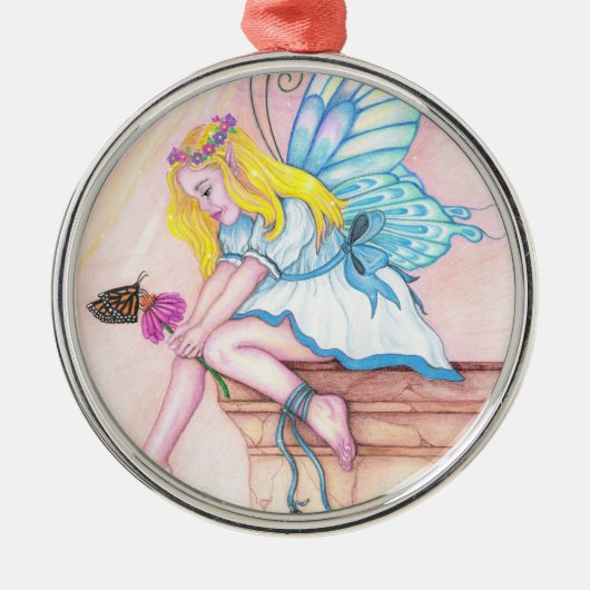 Rond Argenté Ornement Pixie Bleu (Devant)