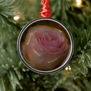 Rond Argenté Ornement rose