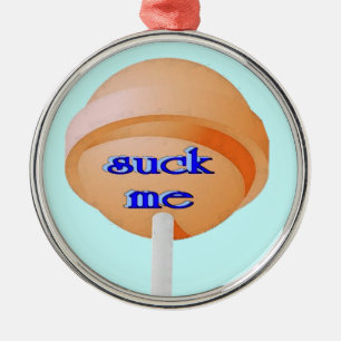 Rond Argenté Ornement Suck Me
