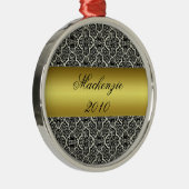 Rond Argenté Simplement Classique Vacances Damas Ornement (Droite)