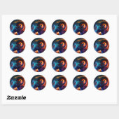Rond Aries Zodiac Star Sign Round Sticker (Feuille)