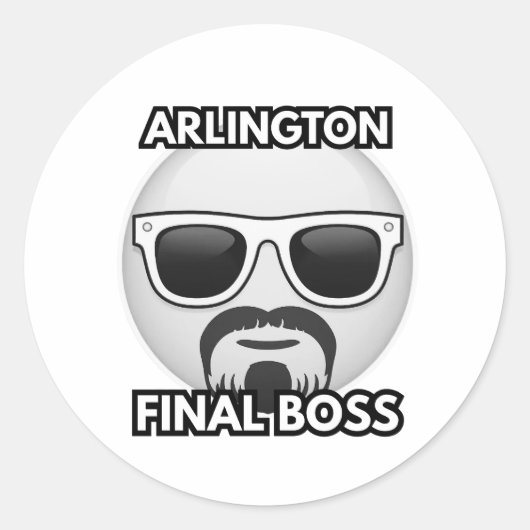 Rond Arlington Final Boss Cool Emoji Sticker (Devant)