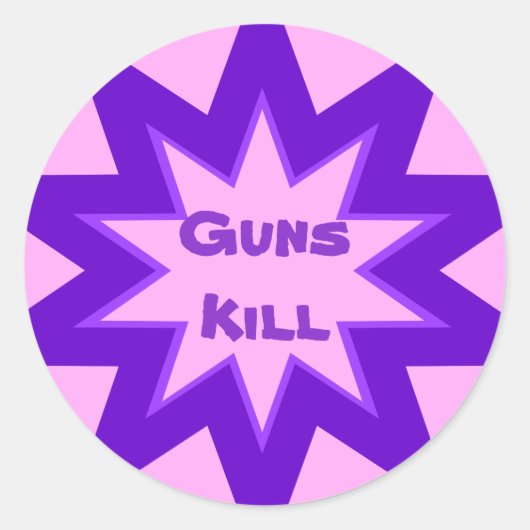 Rond Armes à feu tuent Sticker rose et violet (Devant)