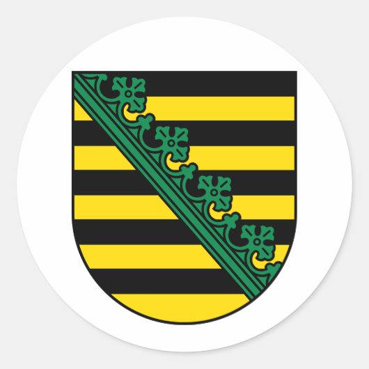 Rond Armoiries de Sachsen (Saxe), Sticker ALLEMAND (Devant)