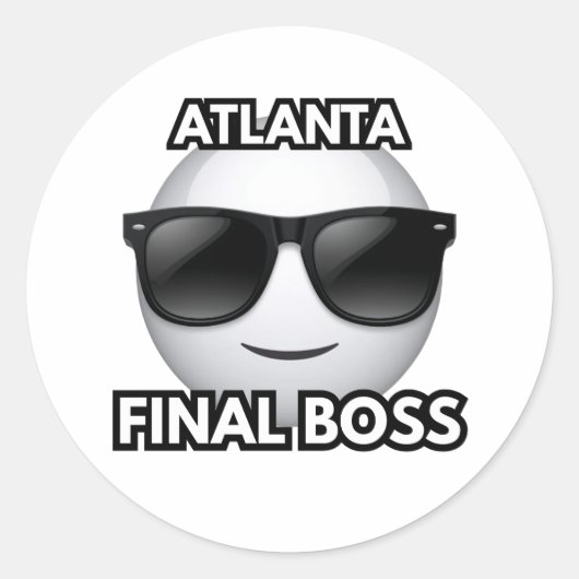 Rond Atlanta Final Boss Cool Emoji Sticker (Devant)