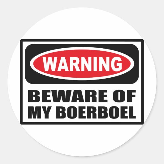 Rond ATTENTION À MON Sticker BOERBOEL (Devant)