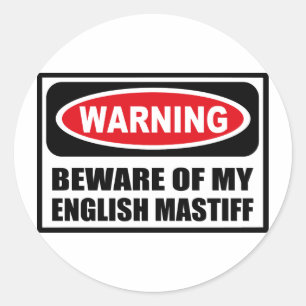 Rond ATTENTION À MON Sticker MASTIFF ANGLAIS